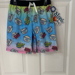 Kids Dipping Dots Swim Shorts - Blue/Green/Pink